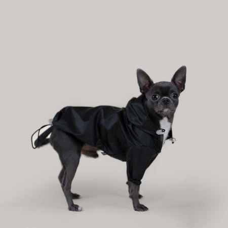 Rainy Jacket czarna kurtka przeciwdeszczowa dla psa