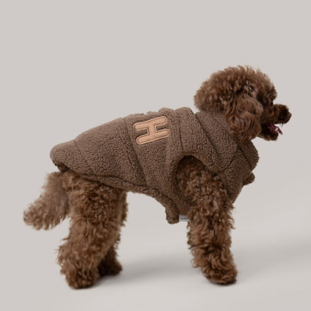 Teddy puff brązowy bezrękawnik ocieplany dla psa