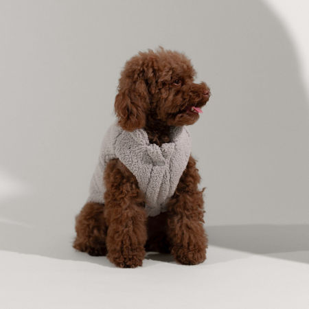 Teddy puff szary bezrękawnik ocieplany dla psa