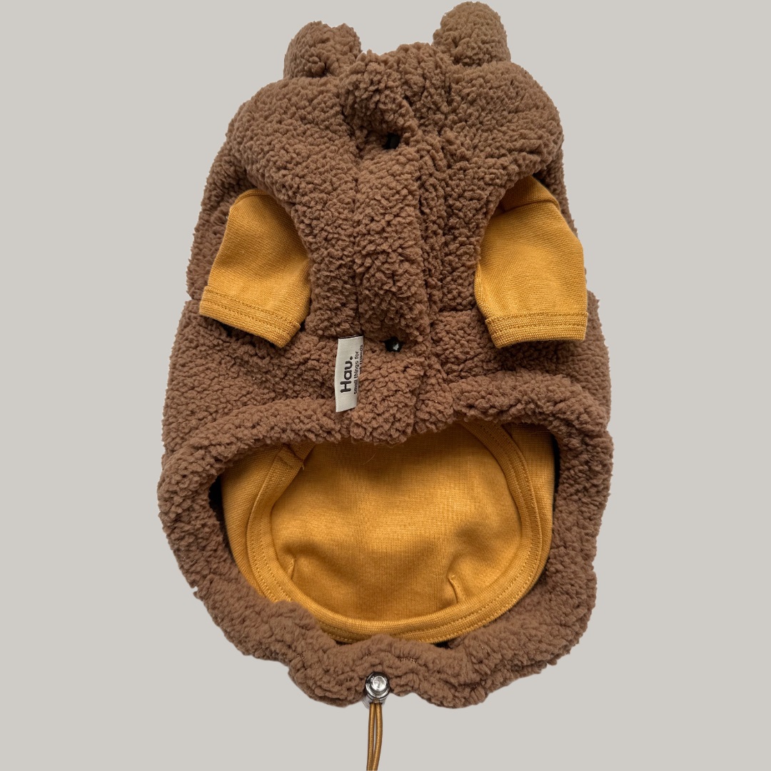 Teddy puff brązowy bezrękawnik ocieplany dla psa zdjęcie 4